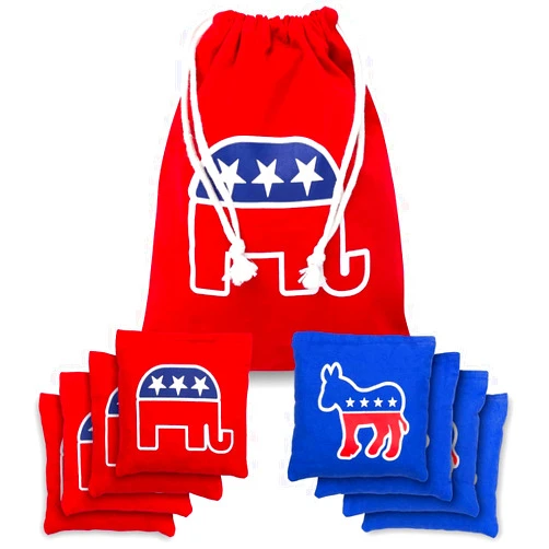 TOYSHARING Cornhole Bags Real Corn Filled Corn Hole Bean Bags American Flag Corn Hole Bags Set of 8 Regulation Cornhole Bean Bags Patriotic Duck Cloth Competition Corn Holes Bags liangdang3