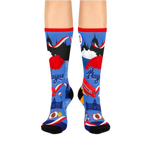 Atlas Wanderlust Czech Republic Socks | Unisex, One Size, Mid-Calf, Crew | Stretchy, Comfortable | Praha Prague