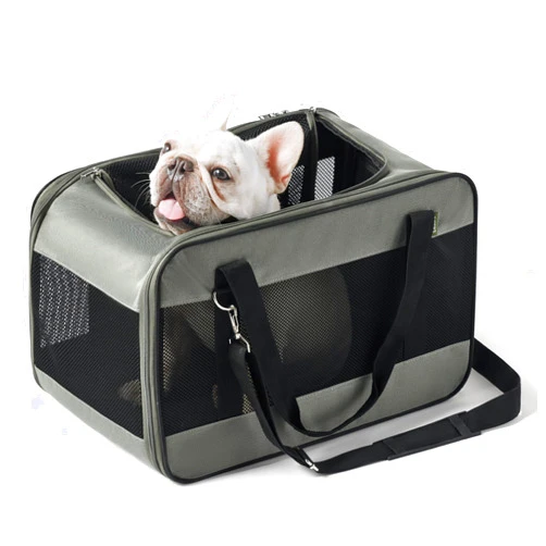LE SURE Lesure Cat Carrier Airline Approved - Dog Carrier for Small Dogs Collapsible Soft Side TSA Approved Travel Pet Carrier for Car, Grey, 20x13x13