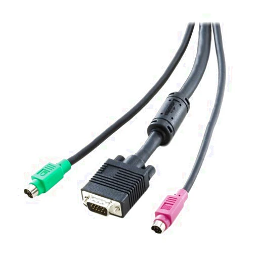 ConnectPRO PS-15P 15ft PS2/HDB-15 Premium Shielded 3-in-1 KVM Cable
