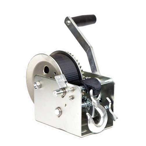 JIENAWEIOT Heavy Duty Hand Crank Winch,3500lbs Boat Trailer Winch, With 33FT Strap 2- Way Ratchet And Ratio 4:1 Gear Two Speed Switchable Hand Crank Winch For Trailer/Towing Truck/ATV/RV/Jet Ski(500 lb(10ft rope