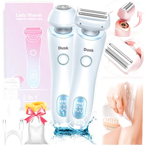 OLOSDF Dusk Glide Pro 3.0 Shaver - Dusk Razor for Women, The Glide Pro 3.0 Razor Dusk, Dusk Electric Shaver for Women, Dusk Official Electric Razor for Women,2 in 1Bikini Trimmer for Women Wet & Dry (Blue)