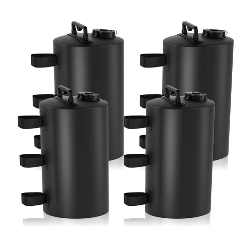 Stdserendi Canopy Water Weights Bag, 88 lb Tent 4 Leg Weights Bag, Portable 10L Water Bag Windproof Fixed Canopy Weights Bag, for Outdoor Pop Up Tent, Canopies, Gazebo, Shelter, 4 Pack Black