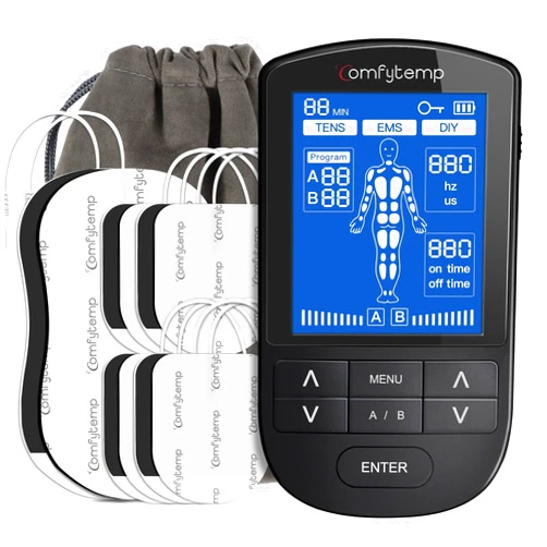 Comfytemp TENS Unit Muscle Stimulator for Pain Relief Therapy, FSA HSA Eligible TENS Machine with 24 Modes and DIY, Dual Channel EMS Unit, Pulse Muscle Massager for Back, Shoulder, Sciatica, Knee