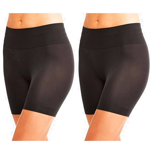 Jockey Life 2-Pack Women's Shaping Microfiber Shorty Slipshort 5602, Black
