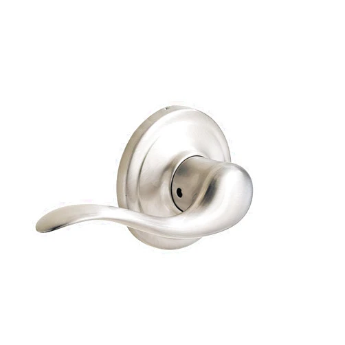 Kwikset Tustin Dummy Door Handle, Single Sided Lever for Closets, French Double Doors, and Pantry, Satin Nickel Non-Turning Left Handed Interior Push/Pull Lever,