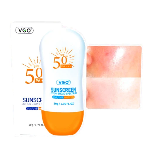 VGO Sunscreen for Face SPF 50+, Mineral Sunscreen with Zinc Oxide, Broad Spectrum Protection, No White Cast, Oil-Free & Non-Comedogenic, Suitable for All Skin Types & Tones, Travel Size (1.76 Fl Oz)