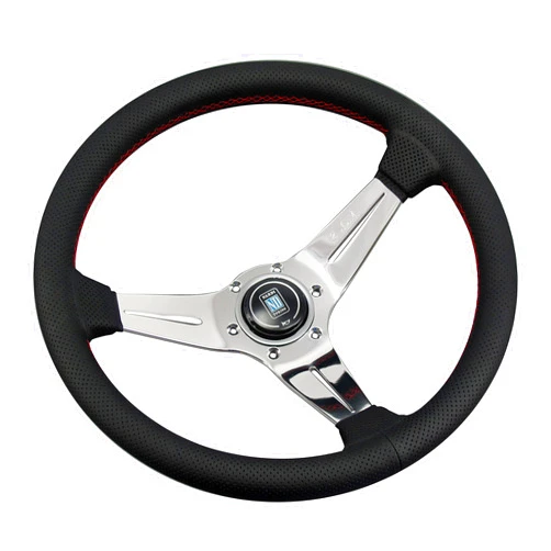 Nardi 6069.35.3093 Sport Rally Deep Corn Steering Wheel- DIA: 350mm, Blk Prfd/Blk Grip,
