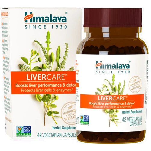 Himalaya LiverCare - Herbal Liver Support Promoting Waste Elimination, Liver Cleanse, Detox, and Bile Production - Vegan, Non-GMO, Gluten Free, 375 mg, 42 Capsules