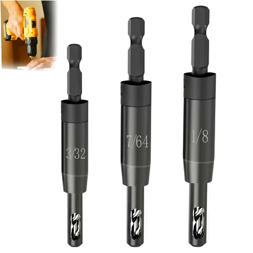 Jiuoici New Upgraded CC2430 VIX Bit Self Centering Drill Bit Set 3/32