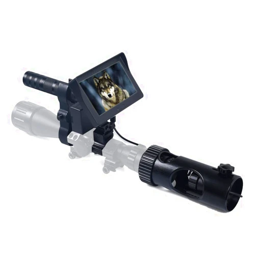 Megaorei Digital Night Vision Scope Video Camera for Riflescopes Hunting IR Optics Sight 720P Video/Photo with 4.3 inch HD Display and Infrared Flashlight