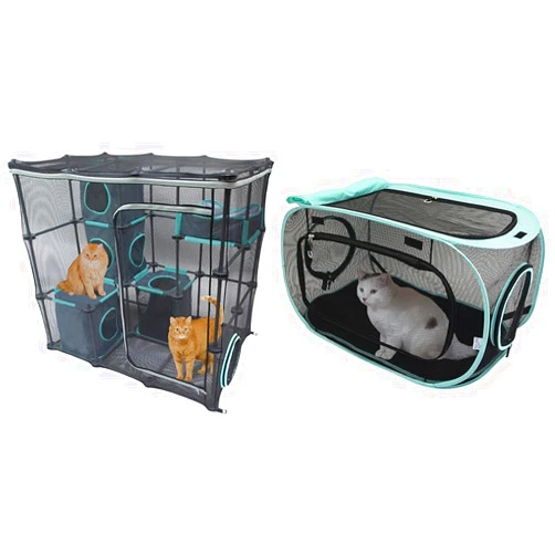 Kitty City Outdoor Catio Mega Kit for Cats, Replacement Parts, and 10' Tunnels & Claw Indoor and Outdoor Mega Kit Cat Furniture, Cat Sleeper, Outdoor Kennel