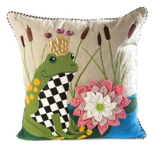 MACKENZIE-CHILDS Frog O. Nard Pillow