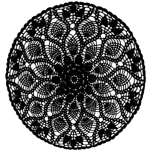 Phantomon Lace Doilies Table Placemats Handmade Crochet Cloth Round Coasters Cotton Doilies for Tables, Sofa Cover, Waterlily Pattern, 20Inch (Black)