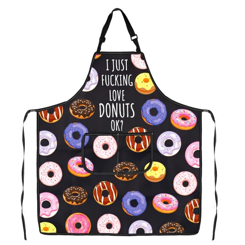 JXGZSO Donuts Apron Cooking Lover Gift for Cooking Grill BBQ Baking I Just Love Donuts Apron Donuts Lover Apron