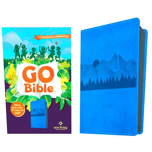 Tyndale NLT Go Bible for Kids (LeatherLike, Blue Mountains): A Life-Changing Bible for Kids