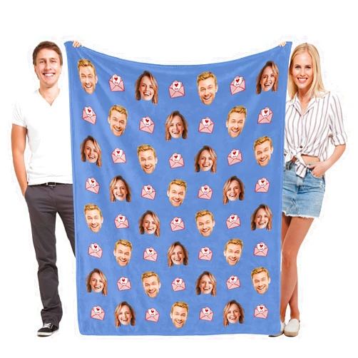 UIPANWE Custom Blanket with Face Picture, Personalized Face Blanket, Customized Photo Blankets, Customized Face Blanket for Man and Woman