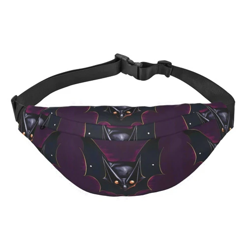MYGANN Black Ghost Bat Men'S And Women'S Universal Adjustable Belt Hiking Travel Running Large Waterproof Crossbody Bag Waist Bag