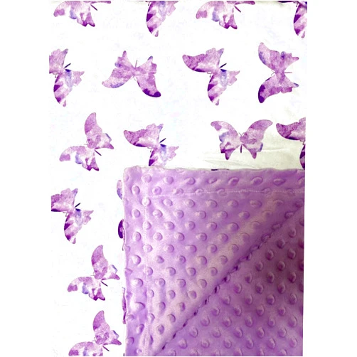 Citihomy Baby Blanket for Girls Butterfly Pink Minky Super Soft Double Layer Receiving Blanket with Dotted Backing for Newborns Nursery Stroller Receiving Toddlers Crib Bedding 30x40Inch (Purple Butterflly)
