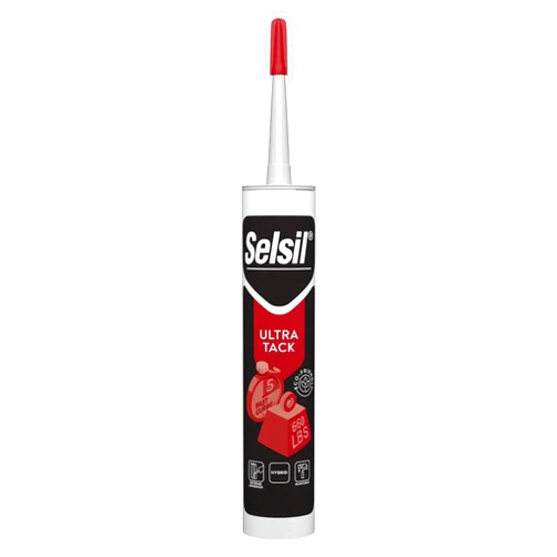 SELSIL Ultra Tack 660 LBS Carrying Capacity, Hybrid & Paintable Bonding Glue, Super Glue, Wood Glue, Adhesive Glue, Bonds in 5 Seconds, Waterproof Mounting White Glue, 9.80 fl oz