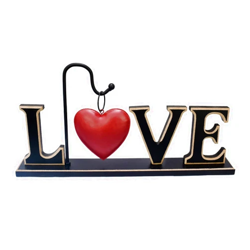 Wovorins Wood Love Sign Decorative Letter Blocks Freestanding Cutouts Word Wooden Tabletop Centerpiece Rustic Mantel Fireplace Decor for Valentine's Day Wedding Housewarming