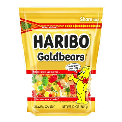HARIBO Goldbears, Gummi Candy, 10 oz Resealable Bag, Assorted Flavors
