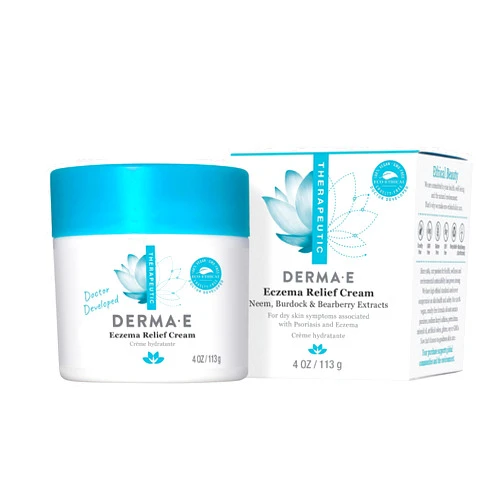 DERMA-E DERMA E Eczema Relief Cream – All Natural Itch Relief Cream – Soothing Eczema Cream Relieves Flaky, Scaly and Dry Skin - Antioxidant-Rich Topical Eczema and Psoriasis Cream, 4oz