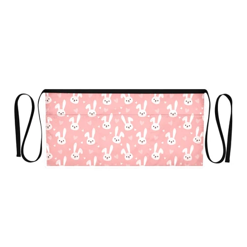 Selerdon Cartoon Rabbits Bunny Server Apron Half Waist Aprons Chef Apron for Women Men Home Cooking
