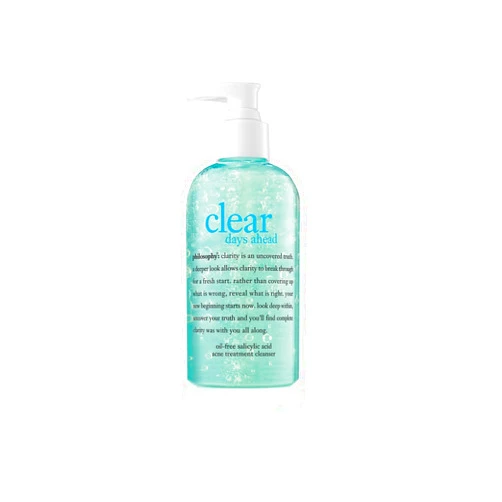 philosophy clear days ahead oil-free acne treatment facial cleanser - face wash with salicylic acid - effectively reduces breakouts