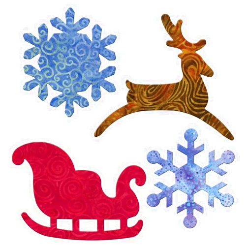 AccuQuilt Go Fabric Cutting Dies It Fits, Sleigh and Snowflakes