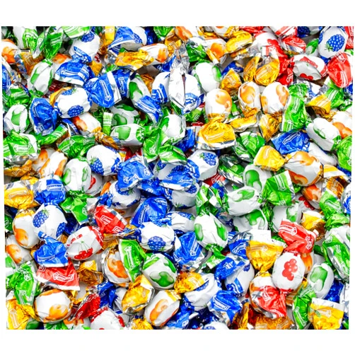 Donty-Tonty FRUIT FILLED Hard Candy 2 lb – Bulk Bag, 4 Assorted Flavors, Fruity Liquid Center & Hard Shell, Individually Wrapped (540 Pieces), Colombina Drops