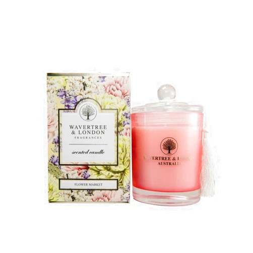Wavertree & London Organic Flower Market Scent Soy Wax Candle | Non Toxic 100% Cotton Wick Triple Scented Pure Natural Soy Wax Candles, Hand Poured in Australia | 60 Hours Burning Time, 11.66 Oz