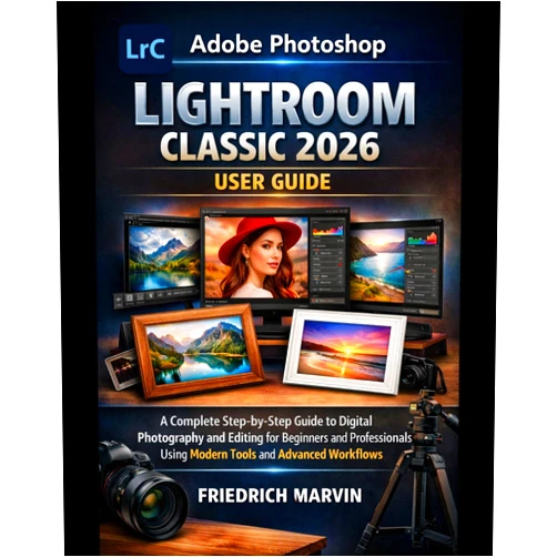 By Friedrich Marvin (Author) Format: Kindle Edition Adobe Photoshop Lightroom Classic 2026 User Guide: A Complete Step-by-Step Guide to Digital Photography and Editing for Beginners and Professionals Using Modern Tools and Advanced Workflows