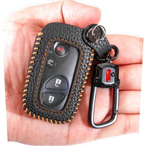 YONUFI for Lexus Key Fob Cover with Keychain Leather Remote Car Smart Key Case Holder for RX350 RX450h CT200H IS250 LS460 GX460 GS300 IS350 GS350 ES350 GS430 LS600h LX570 GS450h ISC (Black)