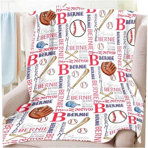 M YESCUSTOM Personalized Baby Blanket for Boys, Custom Baby Boy Blanket with Name Customized Baseball Soft Fleece Blankets for Kids Toddler Swaddle Teenage Infant Birthday Baby Shower (USA Shipped)