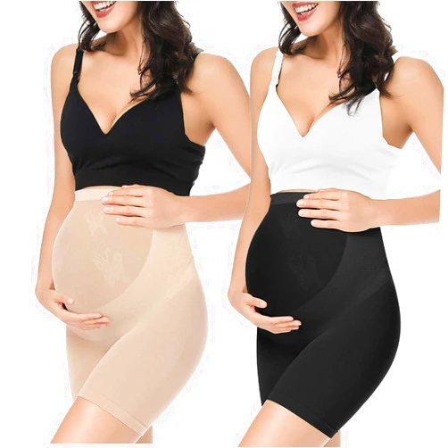 KIM S Women's Seamless Maternity Shapewear for Dresses, Mid-Thighs Pregnancy Underwear, S-XXXL