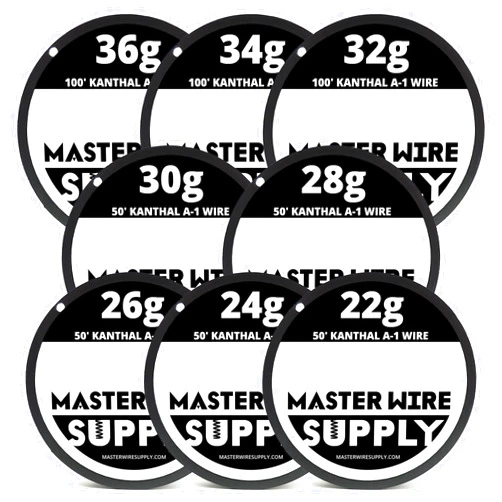Master Wire Supply Mixed 550 Feet of Kanthal A1 Wire 22,24,26,28,30,32,34,36 Gauge Pack