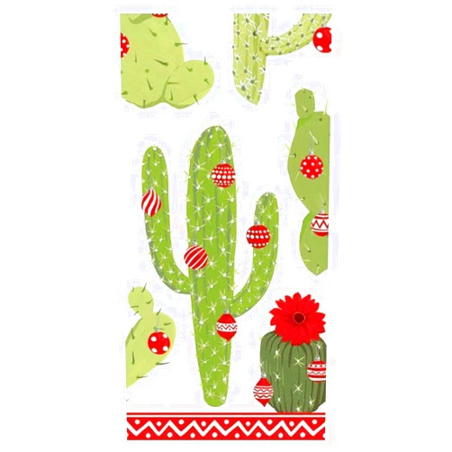 Caspari Merry Christmas Cactus Facial Tissue Hankies in Ivory - 50 Count