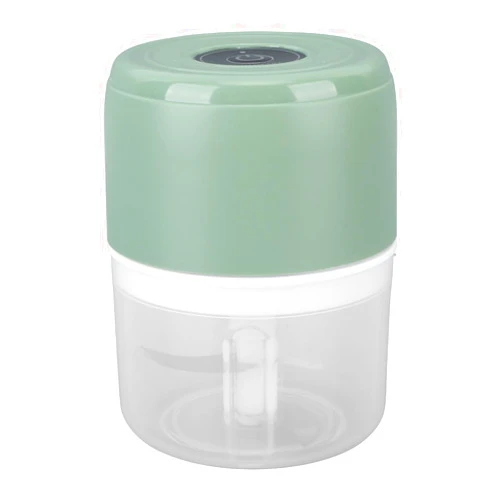 VINGVO Electric Garlic Chopper Lightweight Waterproof Healthy High Power Motor Stainless Steel Blade USB Charging Onion Mincer with Seasoning Mixing Cup (Green)