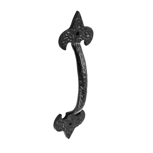 Renovators Supply Manufacturing Black Wrought Iron Cabinet Handle 6.5