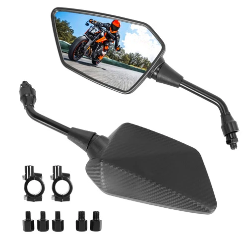 RUTU ATV Mirrors Motorcycle Mirrors Rear View Side Mirror with M8 M10 Threaded Bolts, Motorcycle Rear View Mirrors Compatible with Bike, Scooter, ATV, UTV, Dirt Bike and More