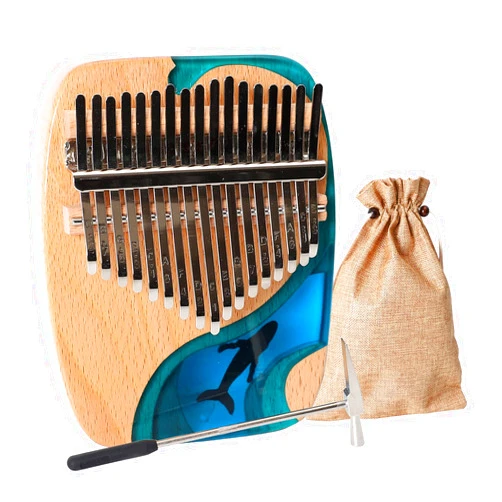 Ubblove Kalimba Thumb Piano 17 Keys, Portable Mbira Finger Piano Gifts for Kids and Adults Music Instrument Thumb Pianos - 17 Keys Blue