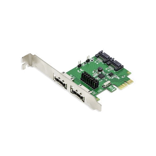 Syba I/O Crest 2 Port eSATA III or 2 Port SATA III Non-RAID PCIe 2.0 x1 Hard Drive Controller Card Asmedia ASM1601 Chipset SD-PEX40049