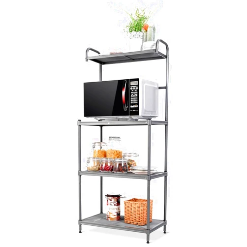 Giantex Bakers Rack, 4-Tier Microwave Oven Stand, Kitchen Storage Rack with Mesh Wire Metal Shelves, Free Standing Shelving Utility Unit, 23.5