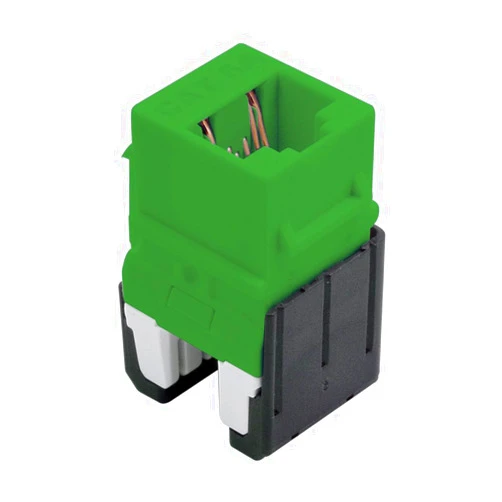 On-Q Legrand - OnQ Cat 6A QuickConnect Keystone Insert, RJ45 Keystone Jack, High-Impact Flame-Retardant Plastic for Any Keystone Wall Plate or Strap, Green, WP346AGN