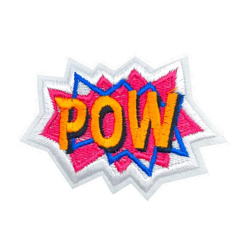 BESTIELAM Iron On Patch, POW Embroidered Applique Patches, Punk Sew On Emblem DIY Accessories for Vest Jackets, Clothes, Hats, Backbags & Jeans.