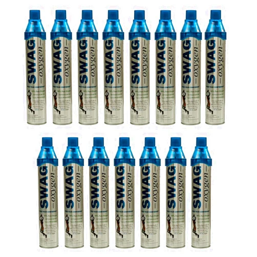 Swag Oxygen (15 Pack) Recreation Oxygen Can for Everyday use with Max Inhalations. Long Lasting for All Age Groups and All Occassions. Easy to fit in a Purse or Gym Bag. Easy to use. 100% Natural & Organic.