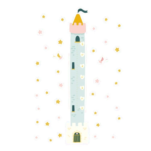 ROOMS & STICKERS Growth Chart Wall Decals Princess Castle Tower - Kids and Stickers