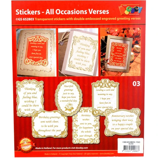 Doodey All Occasions Verses - Transparent Gold/Silver - Transparent Gold