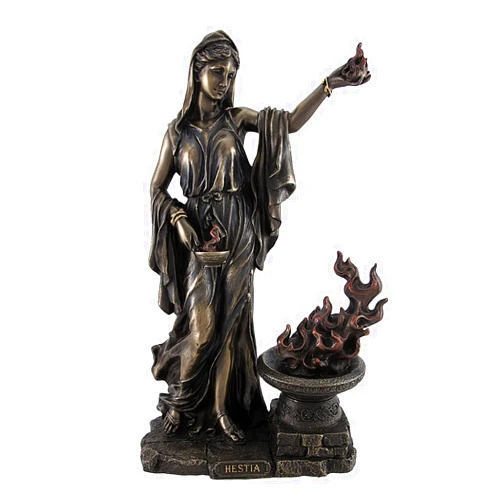 Veronese Design 11 Inch Hestia Greek Goddess of Hearth and Home Cast Resin Bronze Finish Sculpture Home Decor